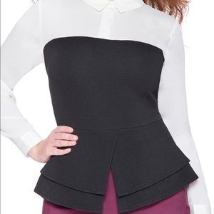 ELOQUII Faux Bustier Tiered Peplum Top!